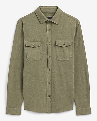 Double Button Pocket Sweater Flannel Shirt