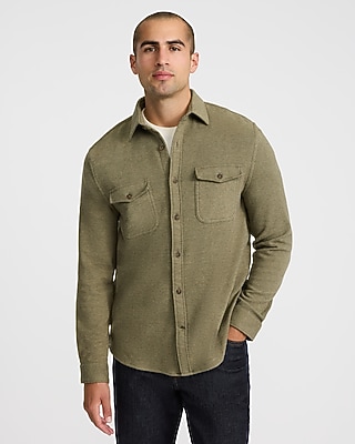 Double Button Pocket Sweater Flannel Shirt