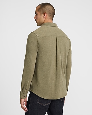 Double Button Pocket Sweater Flannel Shirt