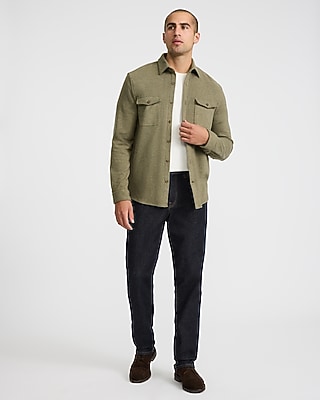 Double Button Pocket Sweater Flannel Shirt