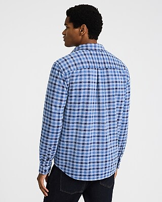 Plaid Button Pocket Sweater Flannel Shirt - image 2