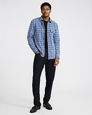 Plaid Button Pocket Sweater Flannel Shirt - image 3