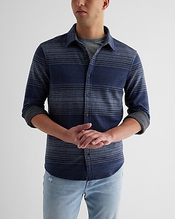 Men's Casual Shirts - Striped & Plain Cotton Shirts