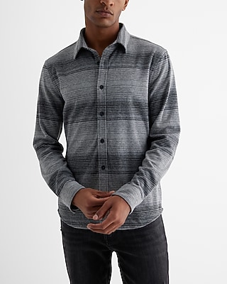 Striped Sweater Flannel Shirt