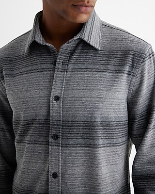 Striped Sweater Flannel Shirt