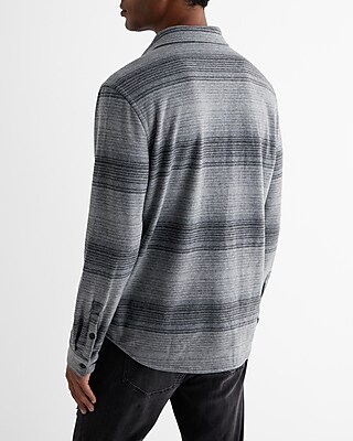 Striped Sweater Flannel Shirt