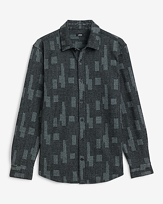 Abstract Geo Print Sweater Flannel