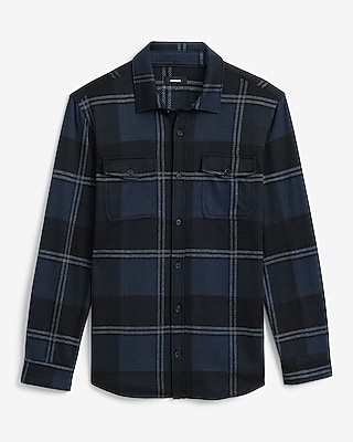 Plaid Double Button Pocket Sweater Flannel