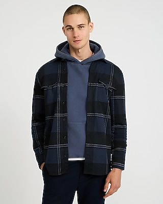 Plaid Double Button Pocket Sweater Flannel