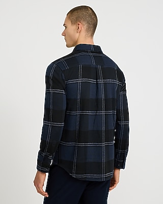 Plaid Double Button Pocket Sweater Flannel