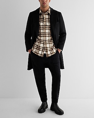 Flecked Plaid Wool-Blend Shirt Jacket