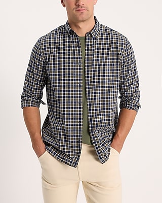 Grid Plaid Cotton Soft Wash Shirt