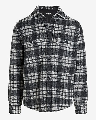 Plaid Wool-blend Shirt Jacket | Express