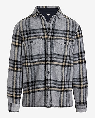 Plaid Knit Shirt Jacket