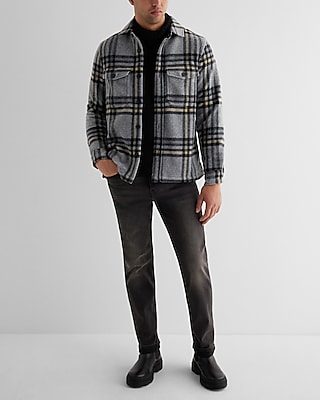 Plaid Knit Shirt Jacket