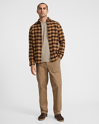 Plaid Brushed Cotton Patch Pocket Flannel Shirt