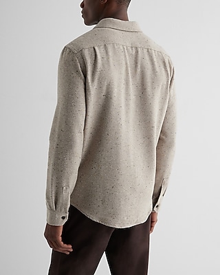 Flecked Double Pocket Flannel Shirt Jacket