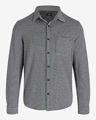 Houndstooth Sweater Flannel Shirt