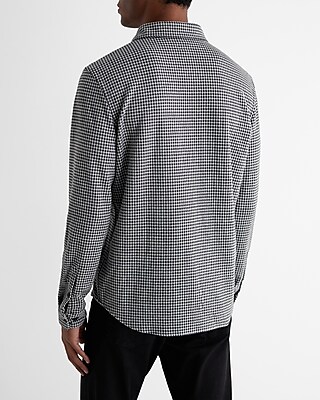 Houndstooth Sweater Flannel Shirt