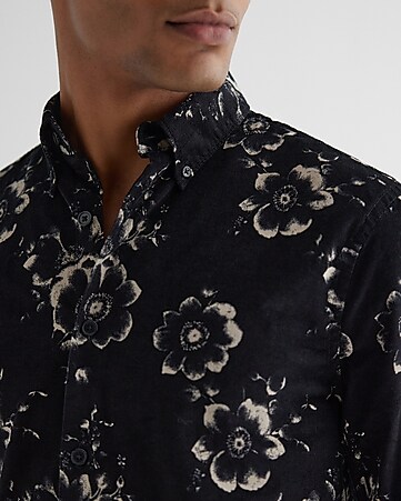 Embroidered Flower Slim Fit Shirt - Men - Ready to Wear