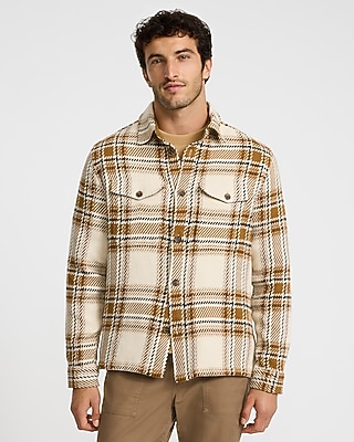 Plaid Cotton Double Pocket Flannel Shirt Jacket
