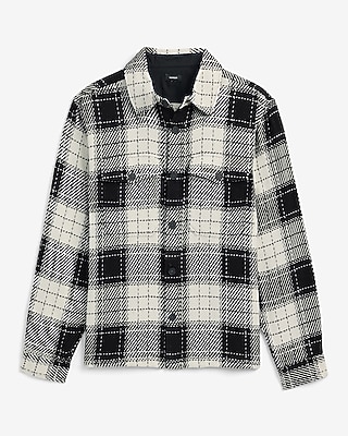 Plaid Cotton Double Pocket Flannel Shirt Jacket
