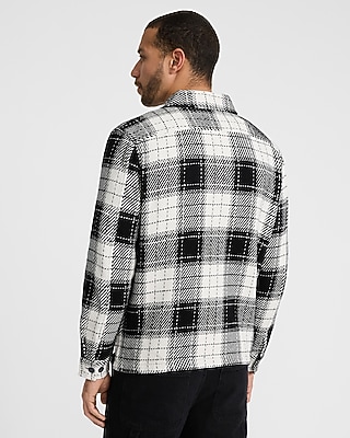 Plaid Cotton Double Pocket Flannel Shirt Jacket