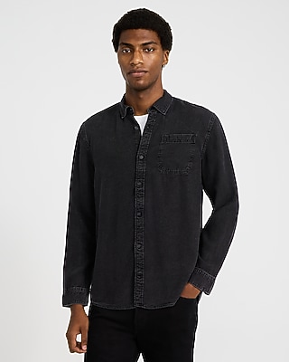 Patch Pocket Long Sleeve Denim Soft Shirt