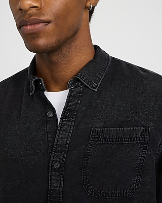 Patch Pocket Long Sleeve Denim Soft Shirt