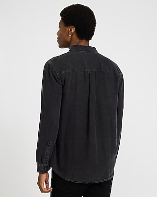 Patch Pocket Long Sleeve Denim Soft Shirt