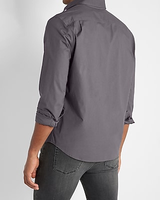 Solid Stretch Paper Poplin Shirt