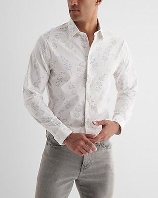 white christmas dresses Men's Long Sleeve Woven Button Up Shirt In A Calico Navy Floral Pattern –  Hyden Yoo