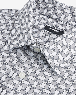 Slim Tile Geo Stretch 1MX Dress Shirt - image 2