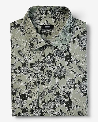 classic floral bird stretch 1mx dress shirt