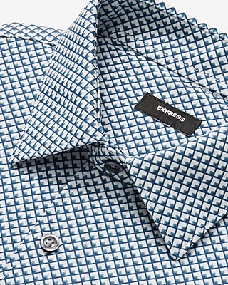 Slim Geo Diamond Stretch Modern Tech 1MX Dress Shirt