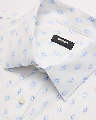 Slim Diamond Geo Print Wrinkle-Resistant Everyday Performance Dress Shirt
