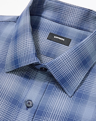 Slim Gradient Plaid Wrinkle-Resistant Everyday Performance Dress Shirt