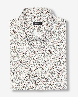 Slim Mini Floral Wrinkle-resistant Everyday Performance Dress Shirt