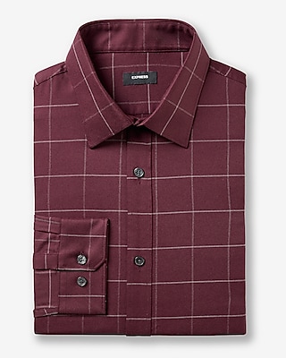 Theory/Men's shops Blurred-Grid Slim Fit Dress Plaid Shirt/Açaí Multi/15R