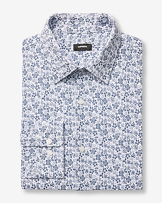 express men's white dress shirt Express Dress Shirt Mens Medium White Slim Fit Polka Dot Long Sleeve Casual