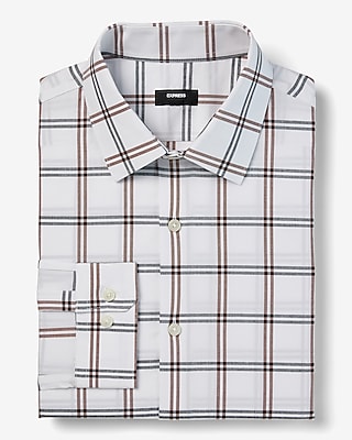 Classic Grid Plaid Stretch 1MX Dress Shirt