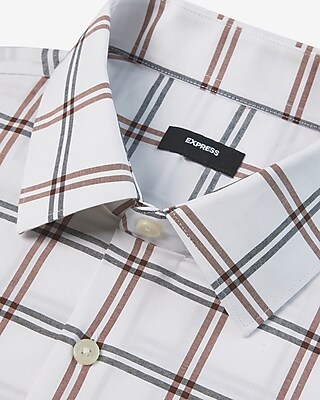 Classic Grid Plaid Stretch 1MX Dress Shirt