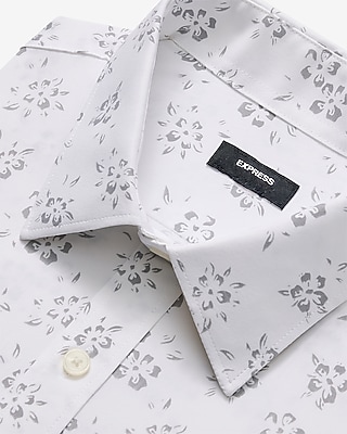 Slim Floral Wrinkle-Resistant Everyday Performance Dress Shirt