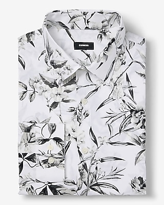 Slim Tropical Floral Stretch 1mx Dress Shirt | Express