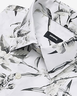Slim Tropical Floral Stretch 1MX Dress Shirt