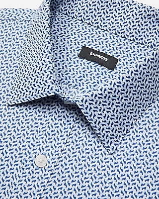 Slim Mini Geo Abstract Wrinkle-Resistant Everyday Performance Dress Shirt