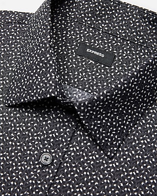 Slim Mini Geo Abstract Wrinkle-resistant Everyday Performance Dress Shirt