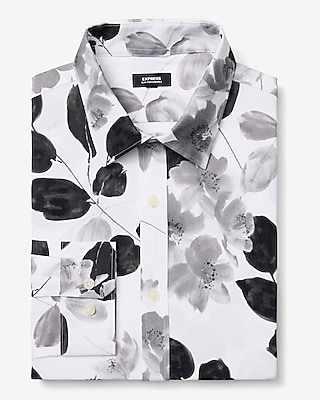 bar iii organic cotton watercolor floral-print slim fit dress shirt Lilac Floral Organza Fit and Flare Midi Dress main image 0