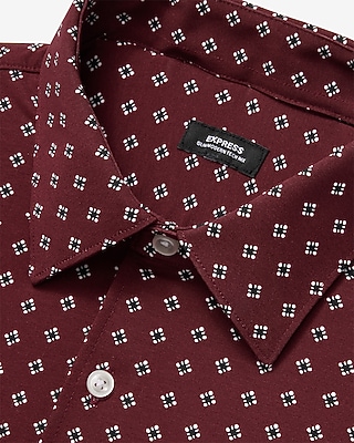 Slim Geo Print Stretch Modern Tech 1MX Dress Shirt