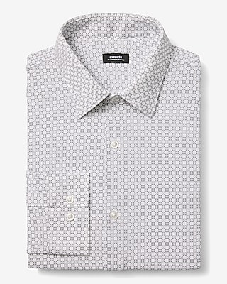 Slim Geo Check Stretch Modern Tech 1MX Dress Shirt